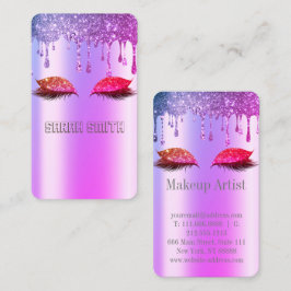 Stilvolle Rose Gold, Glitzer Tropfen Eyelashes Visitenkarte