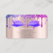 Stilvolle Rose Gold, Glitzer Tropfen Eyelashes Visitenkarte (Rückseite)