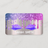 Stilvolle Rose Gold, Glitzer Tropfen Eyelashes Visitenkarte (Vorderseite)