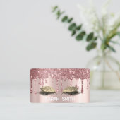 Stilvolle Rose Gold, Glitzer Tropfen Eyelashes Visitenkarte (Stehend Vorderseite)