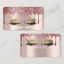 Stilvolle Rose Gold, Glitzer Tropfen Eyelashes Visitenkarte