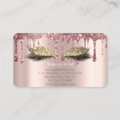 Stilvolle Rose Gold, Glitzer Tropfen Eyelashes Visitenkarte (Rückseite)