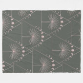 Stilvolle Rose Gold Gray Palm Leaf Moon Phases Art Fleecedecke (Vorderseite (Horizontal))
