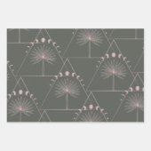 Stilvolle Rose Gold Gray Palm Leaf Moon Phases Art Geschenkpapier Set (Vorderseite 2)