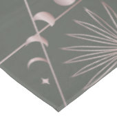 Stilvolle Rose Gold Gray Palm Leaf Moon Phases Art Tischdecke (Schrägansicht)