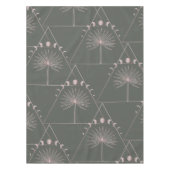 Stilvolle Rose Gold Gray Palm Leaf Moon Phases Art Tischdecke (Vorderseite)