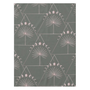 Stilvolle Rose Gold Gray Palm Leaf Moon Phases Art Tischdecke