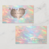 Stilvolle Rose Gold Heart Opal Empfehlungskarte (Vorne/Hinten)