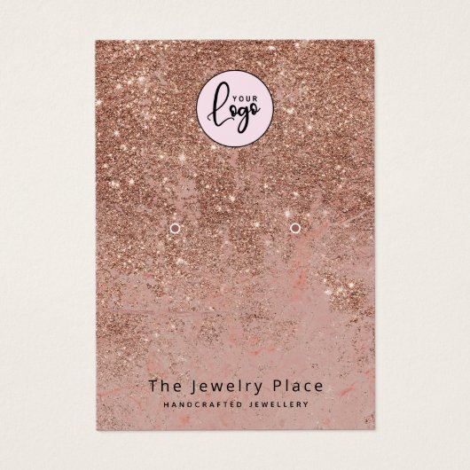 Stilvolle Rose Gold Imitate Glitzer Ohrringe Displ (Vorderseite)