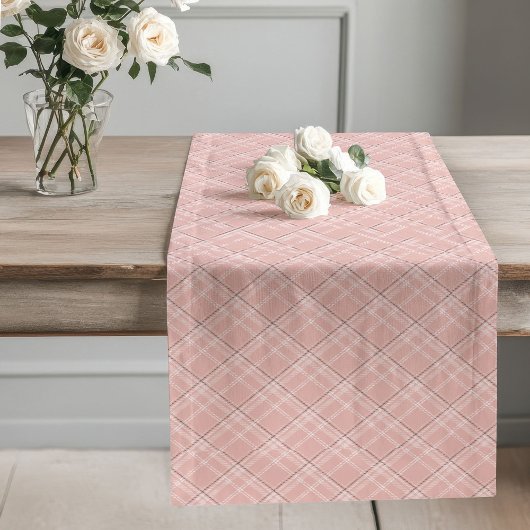 Stilvolle Rose Gold Kariert Table Runner Dining Ro Großer Tischläufer
