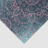 Stilvolle Rose Gold Mandala Blauer Nebel Sterne Seidenpapier (Ausschnitt)