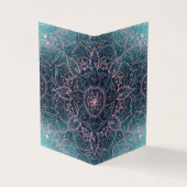 Stilvolle Rose Gold Mandala Blauer Nebel Sterne Visitenkarten (Vorderseite)