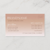 Stilvolle Rose Gold Mirror Letters Monogram Modern Visitenkarte (Rückseite)