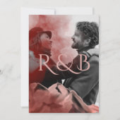 Stilvolle Rose Gold Mountains Overlay Foto Hochzei Einladung (Vorderseite)