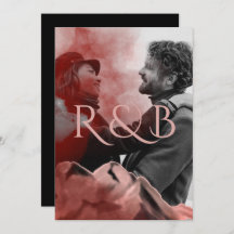 Stilvolle Rose Gold Mountains Overlay Foto Hochzei