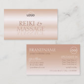 Stilvolle Rose Gold Spiegelbriefe mit Logo Moderne Visitenkarte (Vorne/Hinten)