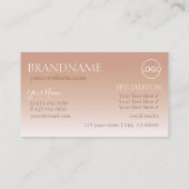 Stilvolle Rose Gold Spiegelbriefe mit Logo Moderne Visitenkarte (Rückseite)