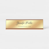 Stilvolle Rose Gold Template Handschrift Text Tren Schreibtischnamensplakette (Vorderseite )