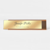 Stilvolle Rose Gold Template Handschrift Text Tren Schreibtischnamensplakette (Vorderseite )