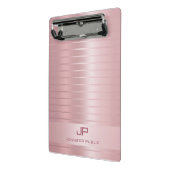 Stilvolle Rose Gold Template Mit Monogramm Modern Mini Klemmbrett (Gewinkelt2)