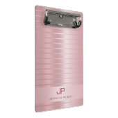 Stilvolle Rose Gold Template Mit Monogramm Modern Mini Klemmbrett (Schrägansicht)