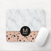 Stilvolle Rose Gold und Marmor Muster mit Monogram Mousepad (Mit Mouse)