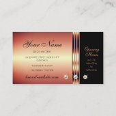 Stilvolle Rose Gold und Schwarz mit Imitaten Rhine Visitenkarte (Rückseite)