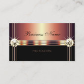 Stilvolle Rose Gold und Schwarz mit Imitaten Rhine Visitenkarte (Vorderseite)