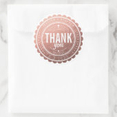 Stilvolle Rose Gold Vielen Dank für Ihr Hochzeitst Runder Aufkleber (Tasche)