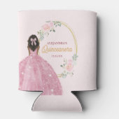 Stilvolle Rose Gold Wasserfarbe Rose Quinceanera Dosenkühler (Rückseite)