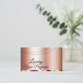 Stilvolle Rose Golden Glamour mit Foto Modern Visitenkarte (Stehend Vorderseite)