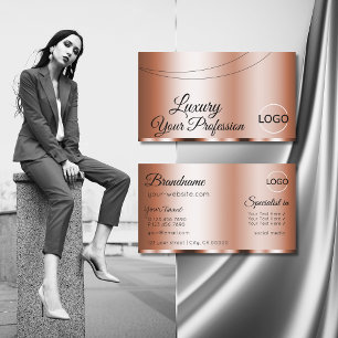 Stilvolle Rose Golden Glamour mit Logo Modern Visitenkarte