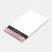 Stilvolle Rose goldenes geometrisches Muster pink Post-it Klebezettel (angewinkelt)