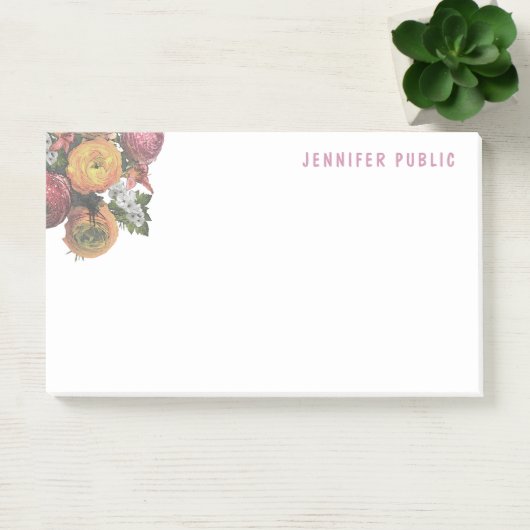 Stilvolle Rose in Pastellfarben Post-it Klebezettel (Büro)