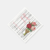 Stilvolle Rose Mason Jar Brautparty Serviette (Ecke)