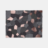 Stilvolle Rose mit grauem und schwarzem Mosaik Fleecedecke (Vorderseite (Horizontal))
