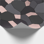 Stilvolle Rose mit grauem und schwarzem Mosaik Geschenkpapier (Ecke)