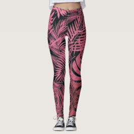 Stilvolle Rose rosa Palmen Blätter Muster trendy Leggings