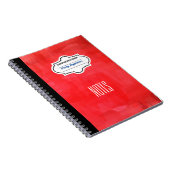 Stilvolle Rot Gemusterte Personalisierte Kompositi Notizblock (Rechte Seite)