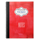 Stilvolle Rot Gemusterte Personalisierte Kompositi Notizblock (Vorderseite)