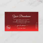 Stilvolle Rot-glänzende Diamanten-Logo Elegant Visitenkarte (Rückseite)