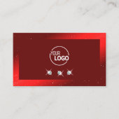 Stilvolle Rot-glänzende Diamanten-Logo Elegant Visitenkarte (Vorderseite)