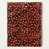 Stilvolle Rot-Gold-Foil-Leopard-Spots Monogramm Planer (Rückseite)