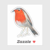 Stilvolle Rot-Graue Robin-Vogelsticker Aufkleber (Blatt)