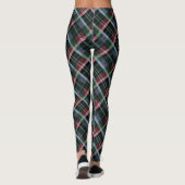 Stilvolle Rot-Grün-Tartan Kariert Gemustert Leggings (Rückseite)