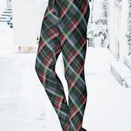 Stilvolle Rot-Grün-Tartan Kariert Gemustert Leggings