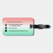 Stilvolle Rot-Grün-Weiß-Gradient-Initial-Monogramm Gepäckanhänger (Rückseite horizontal)