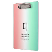 Stilvolle Rot-Grün-Weiß-Gradient-Initial-Monogramm Klemmbrett (Links)