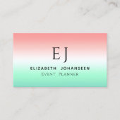 Stilvolle Rot-Grün-Weiß-Gradient-Initial-Monogramm Visitenkarte (Vorderseite)