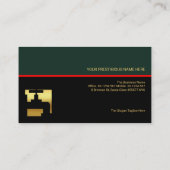 Stilvolle Rot-Linie-Klempnerplatte Visitenkarte (Rückseite)